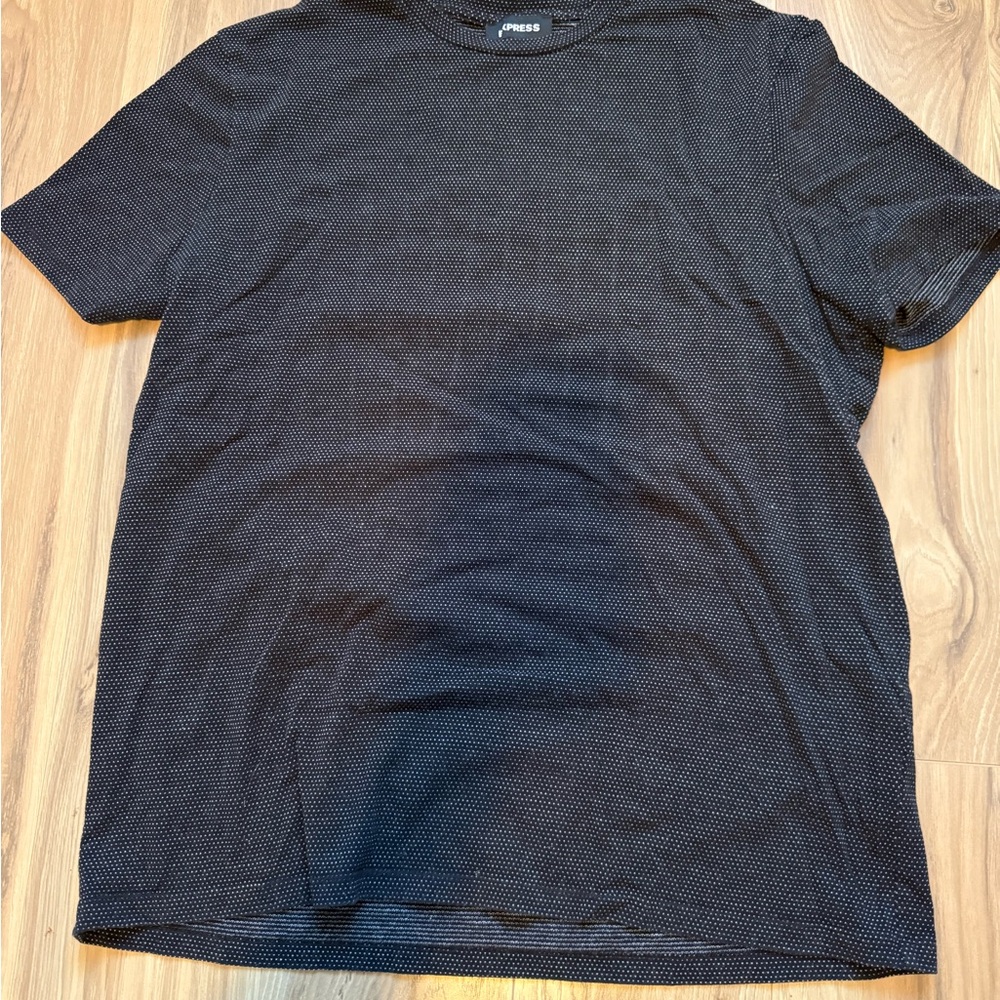 Express Black Patterned Short Sleeve Tee